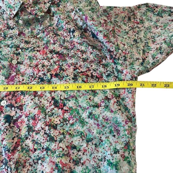 Sandro Mens Ballard Multicolor Floral Crisp Poplin Button Front Dress Shirt, M - Picture 5 of 9